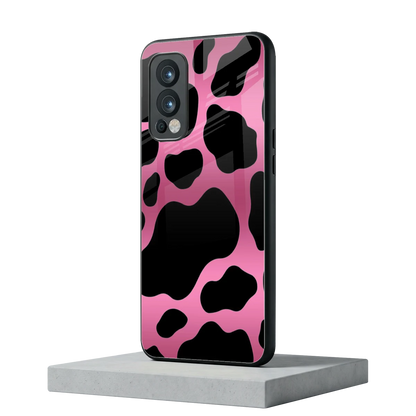Black Pink Swirl oneplus nord 2 mobile cover | shockproof glass phone case