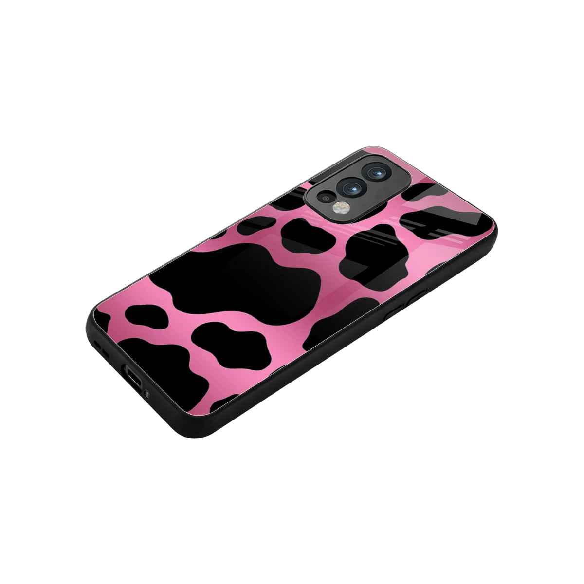 Black Pink Swirl stylish phone case for oneplus nord 2 | glossy glass and slim fit