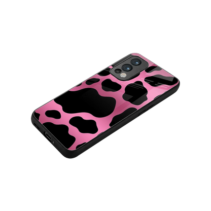 Black Pink Swirl stylish phone case for oneplus nord 2 | glossy glass and slim fit