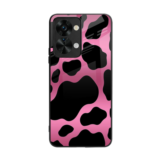 Black Pink Swirl back phone cover | glass case for oneplus nord 2t