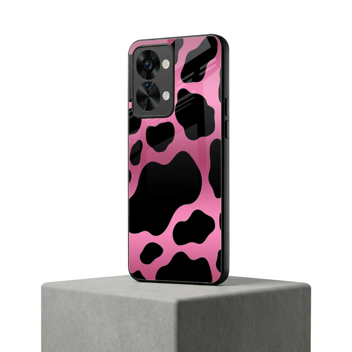 Black Pink Swirl oneplus nord 2t mobile cover | shockproof glass phone case