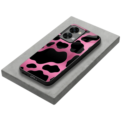 Black Pink Swirl stylish phone case for oneplus nord 2t | glossy glass and slim fit