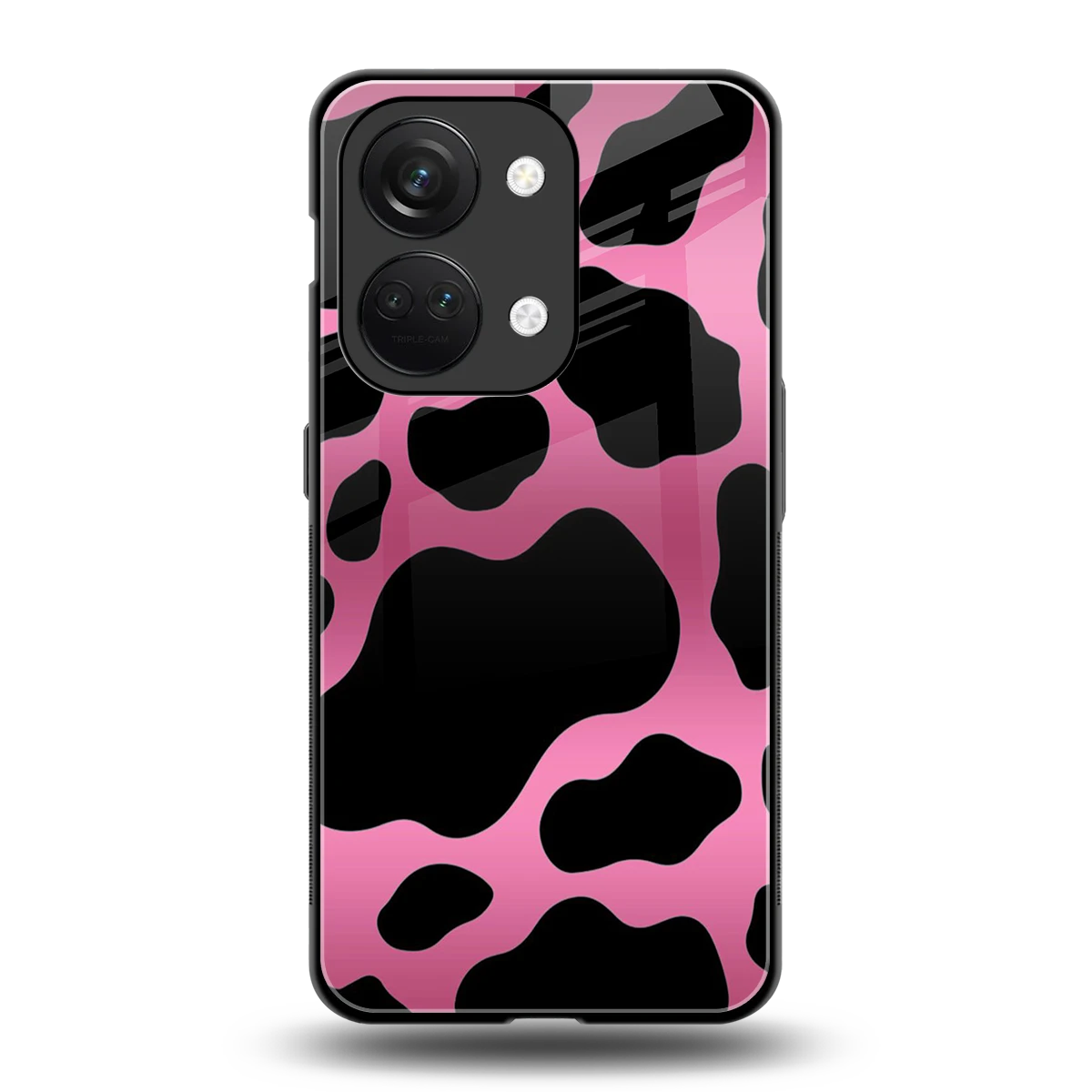 Black Pink Swirl back phone cover | glass case for oneplus nord 3