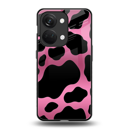 Black Pink Swirl back phone cover | glass case for oneplus nord 3