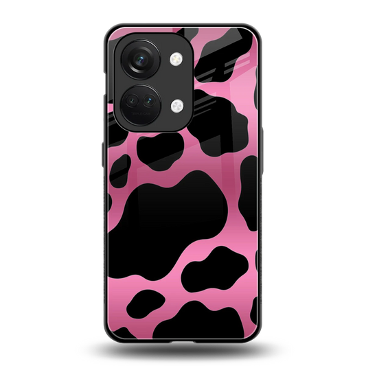 Black Pink Swirl back phone cover | glass case for oneplus nord 3