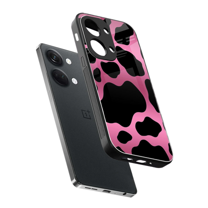 Black Pink Swirl sleek oneplus nord 3 cover with tempered glass back and TPU edges