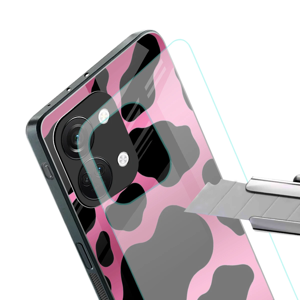 Black Pink Swirl stylish phone case for oneplus nord 3 | glossy glass and slim fit