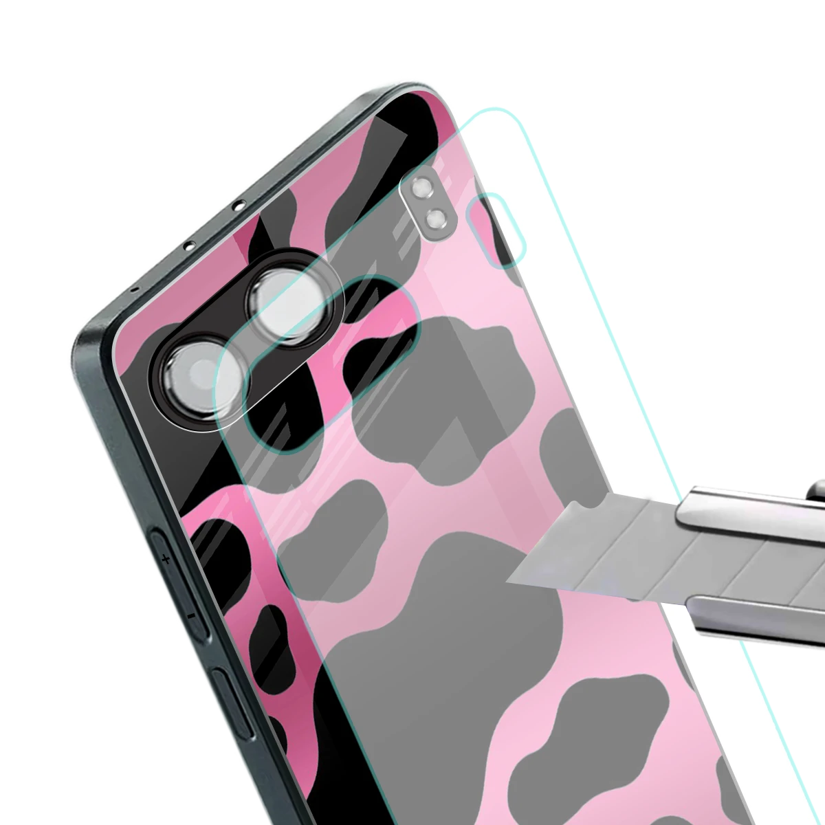 Black Pink Swirl stylish phone case for oneplus nord 4 | glossy glass and slim fit