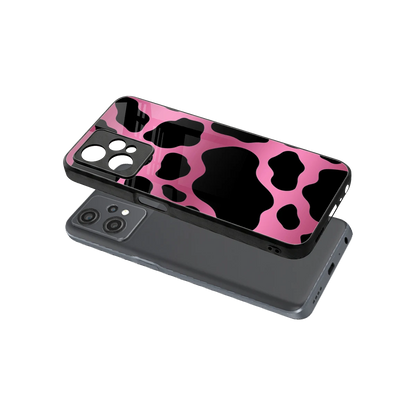 Black Pink Swirl sleek oneplus nord ce 2 lite cover with tempered glass back and TPU edges
