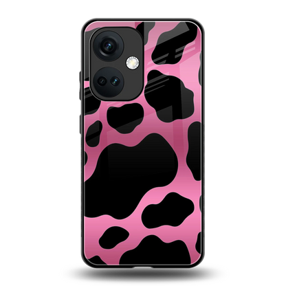 Black Pink Swirl back phone cover | glass case for oneplus nord ce 3