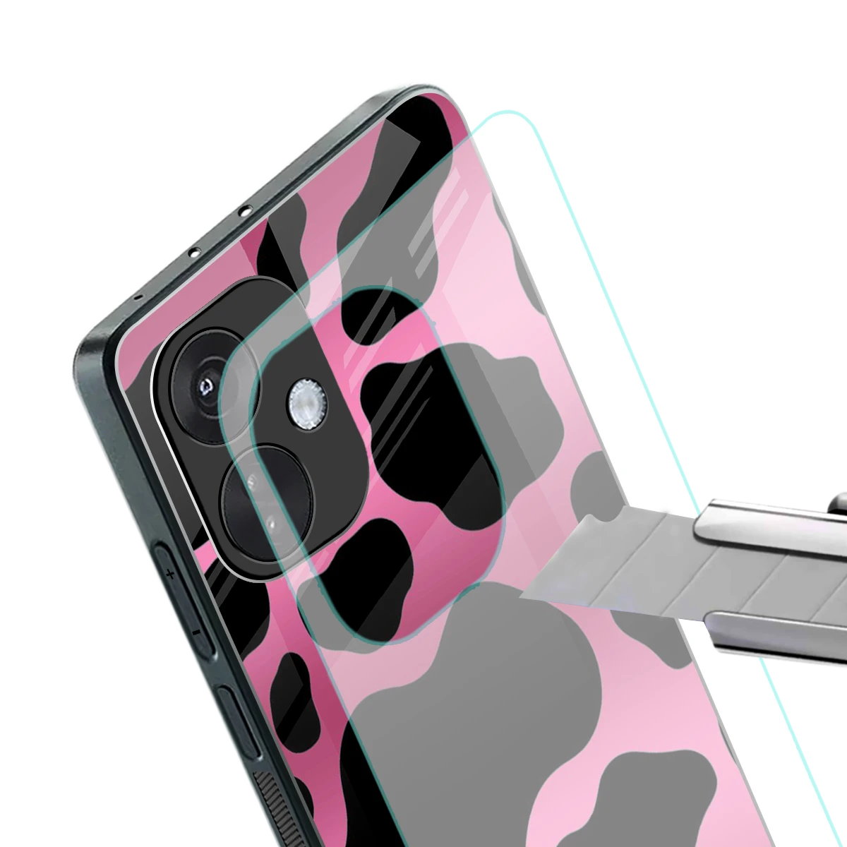 Black Pink Swirl stylish phone case for oneplus nord ce 3 | glossy glass and slim fit