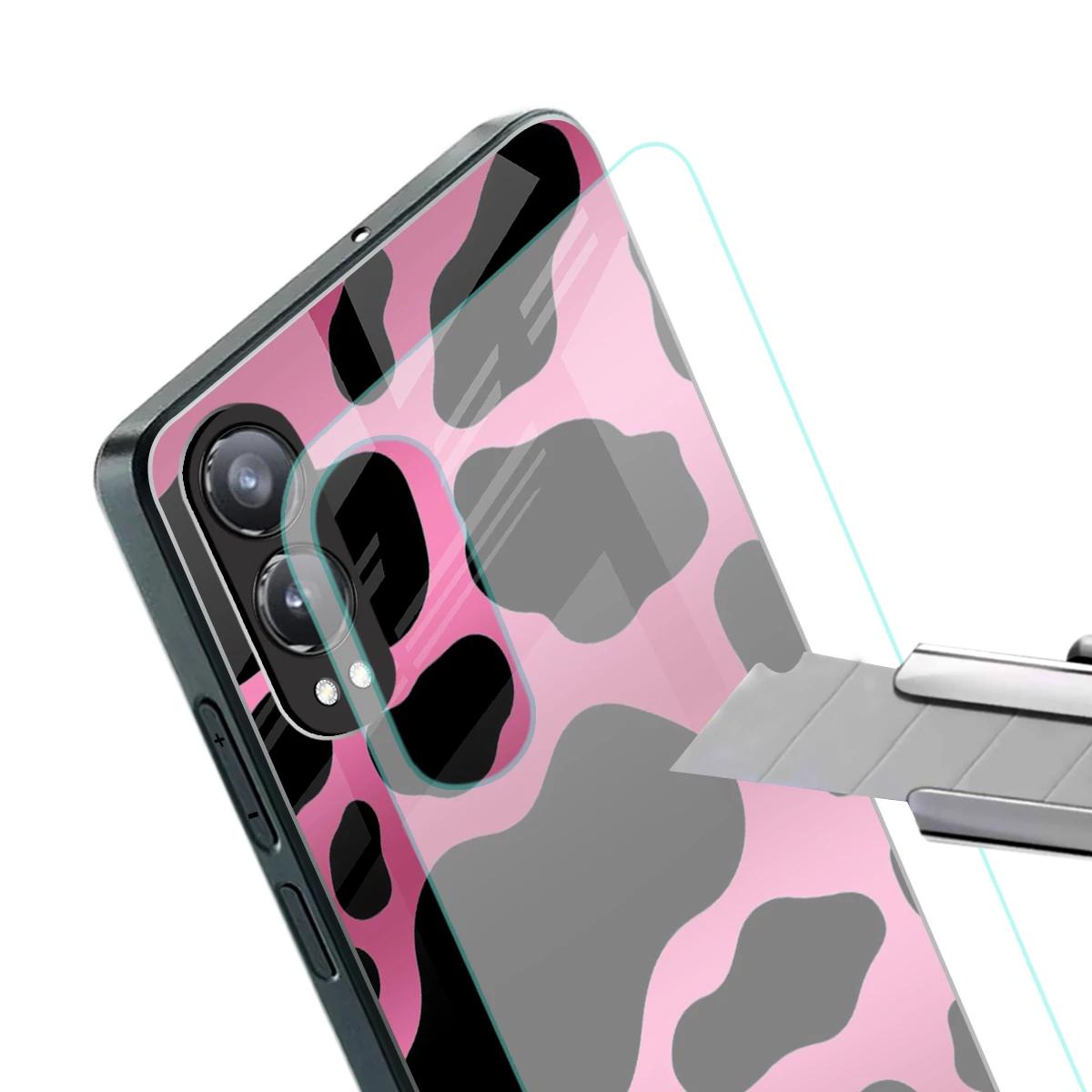 Black Pink Swirl stylish phone case for oneplus nord ce 4 lite | glossy glass and slim fit