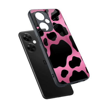 Black Pink Swirl sleek oneplus nord ce 3 lite cover with tempered glass back and TPU edges