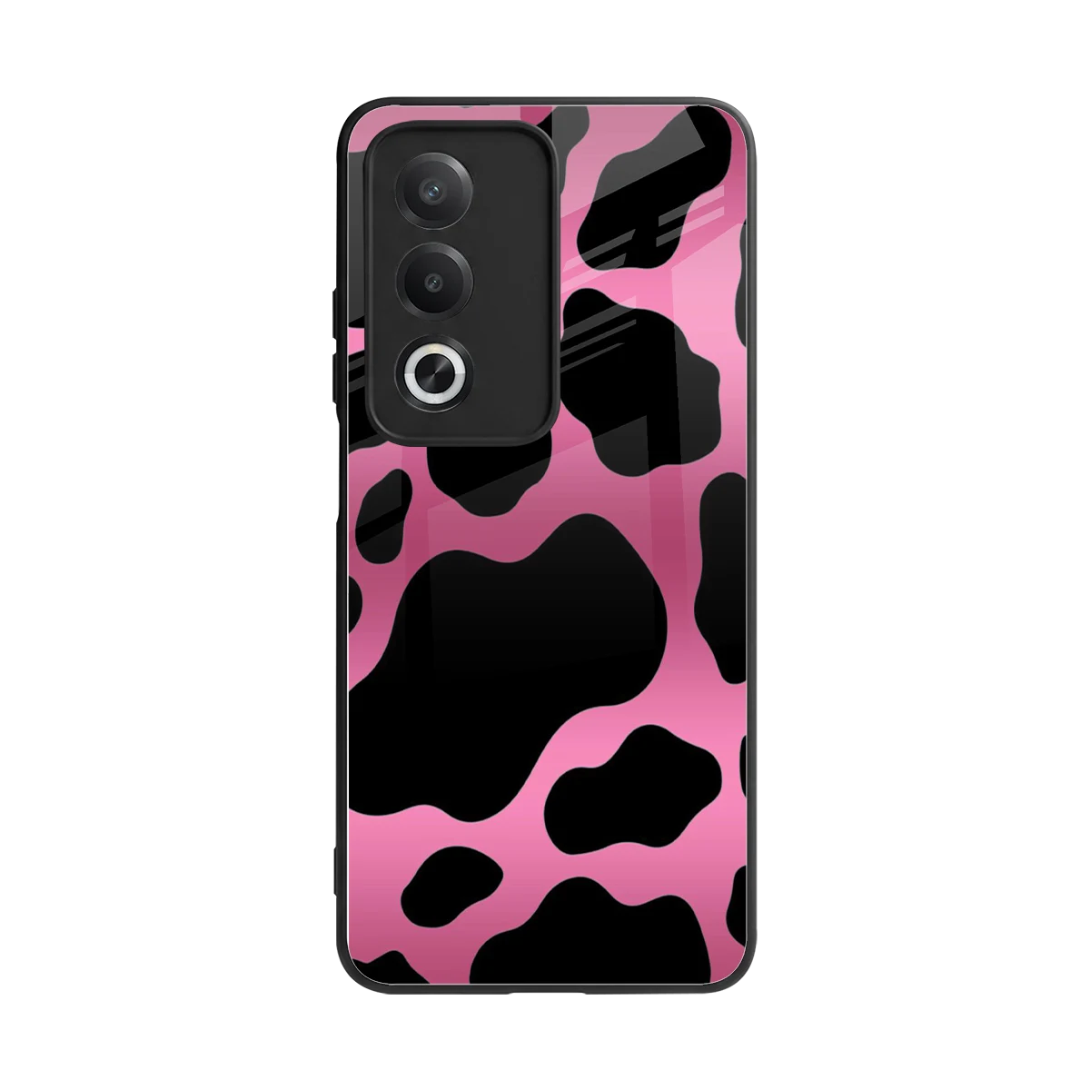 Black Pink Swirl back phone cover | glass case for oppo a3 pro