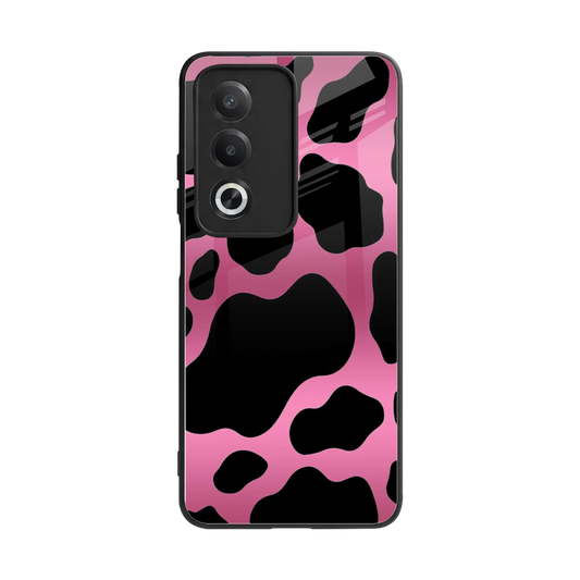 Black Pink Swirl back phone cover | glass case for oppo a3 pro