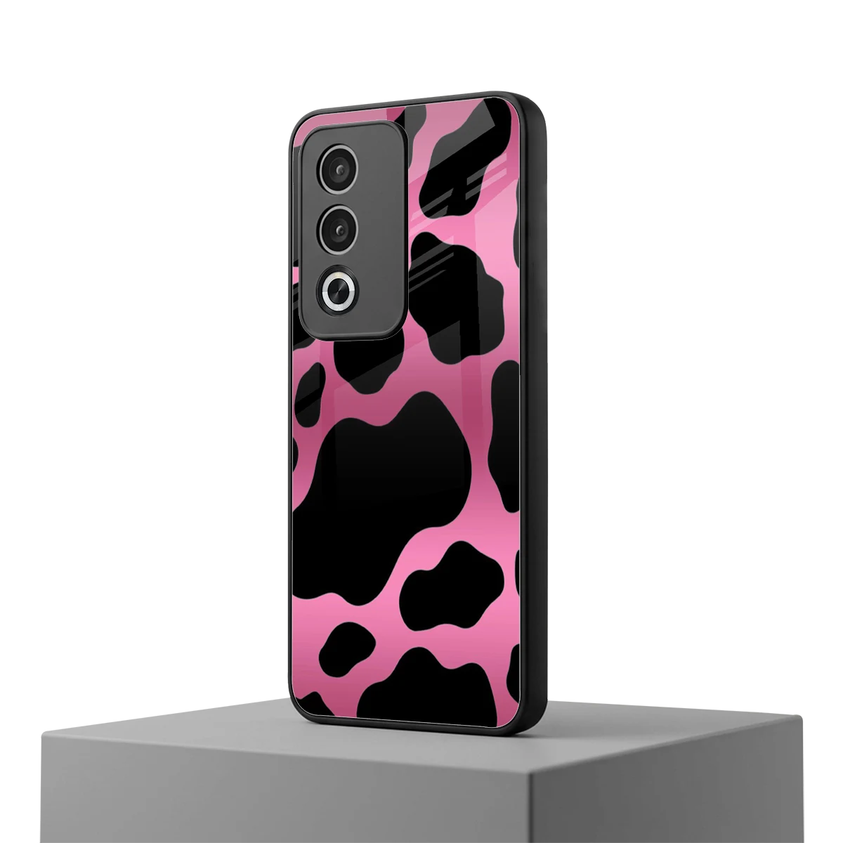 Black Pink Swirl oppo a3 pro mobile cover | shockproof glass phone case