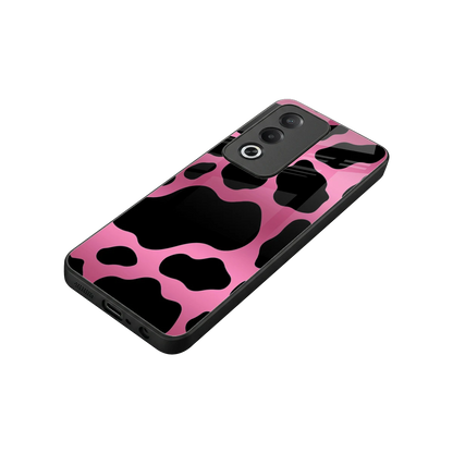 Black Pink Swirl stylish phone case for oppo a3 pro | glossy glass and slim fit