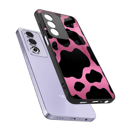 Black Pink Swirl sleek oppo a3 pro cover with tempered glass back and TPU edges