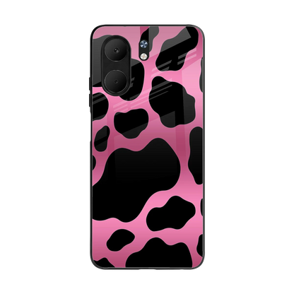 Black Pink Swirl back phone cover | glass case for oppo a5x 5g