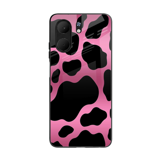 Black Pink Swirl back phone cover | glass case for oppo a5x 5g