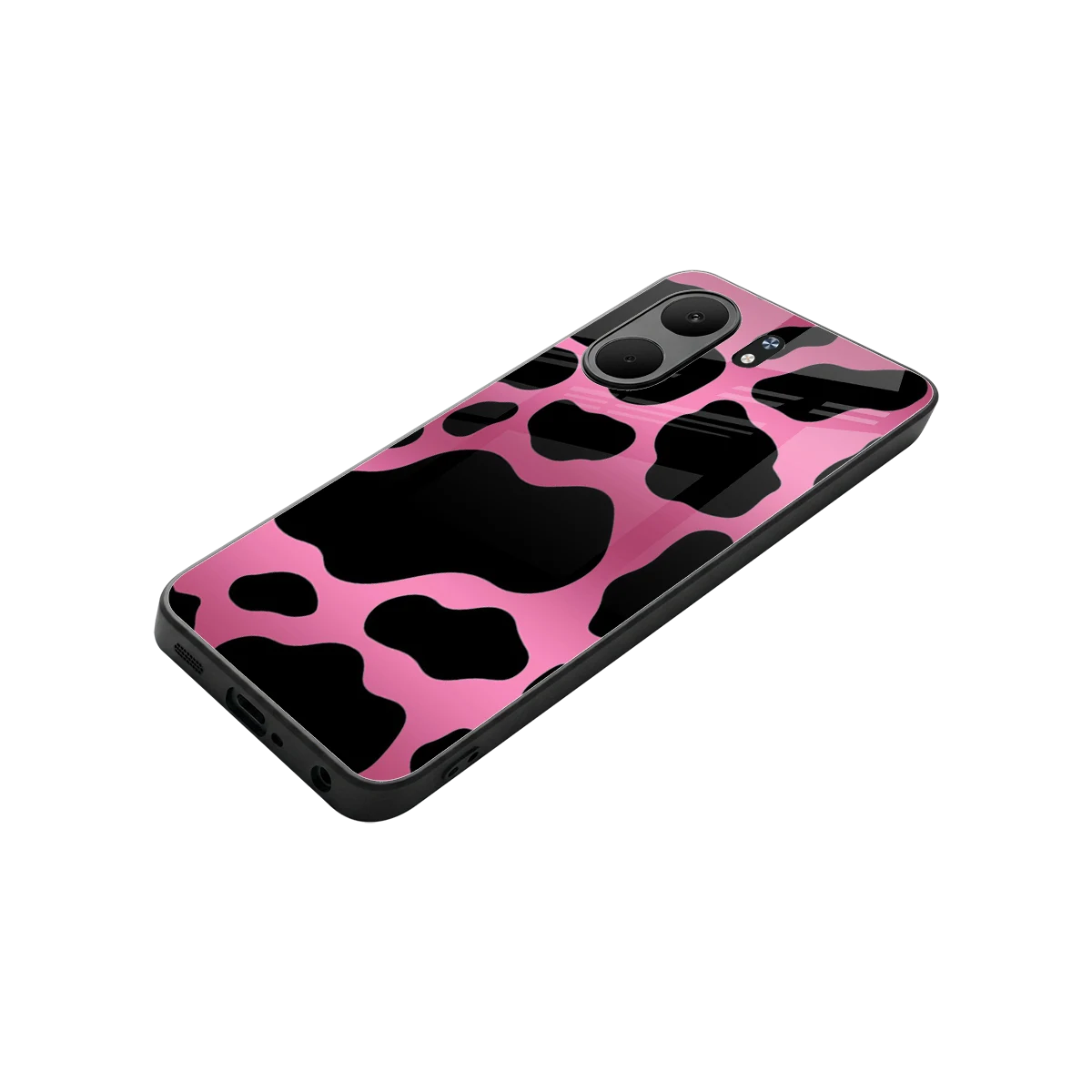 Black Pink Swirl stylish phone case for oppo a5x 5g | glossy glass and slim fit