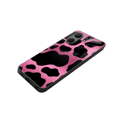 Black Pink Swirl stylish phone case for oppo a5x 5g | glossy glass and slim fit