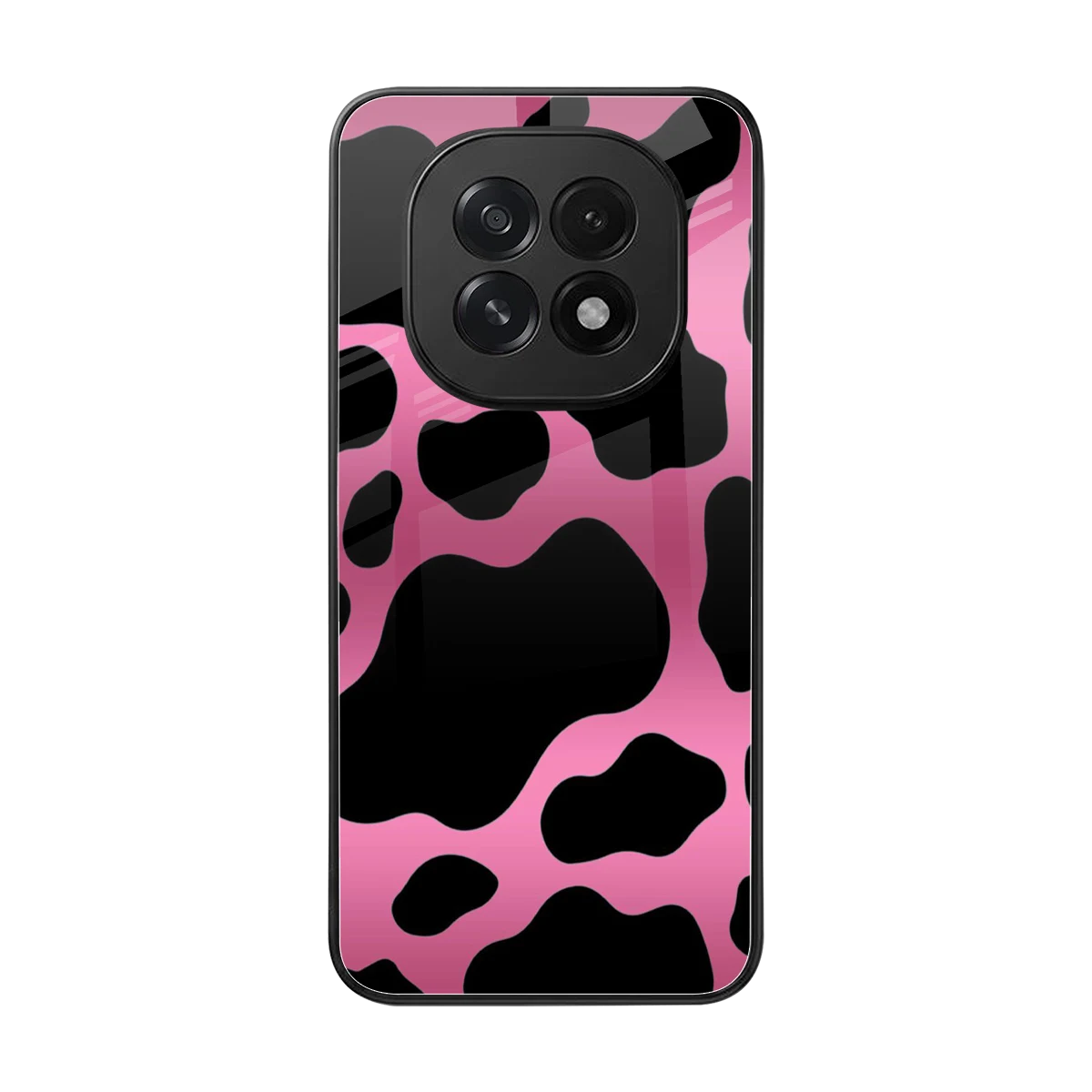 Black Pink Swirl back phone cover | glass case for oppo f29 5g