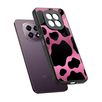 Black Pink Swirl sleek oppo f29 5g cover with tempered glass back and TPU edges