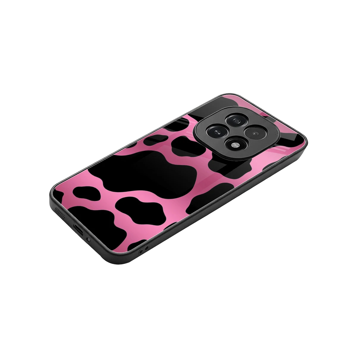 Black Pink Swirl stylish phone case for oppo f29 5g | glossy glass and slim fit