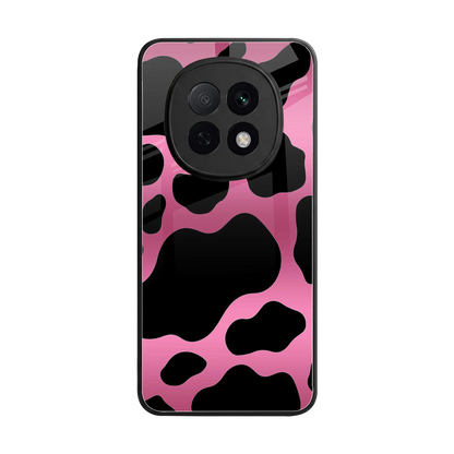 Black Pink Swirl back phone cover | glass case for oppo f29 pro 5g