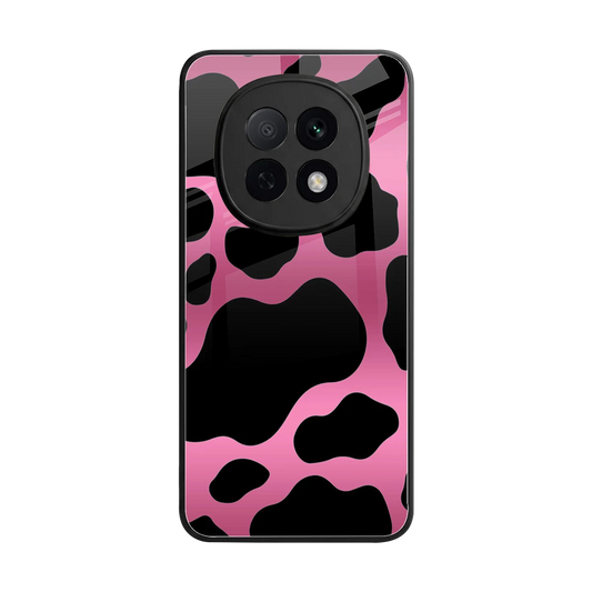 Black Pink Swirl back phone cover | glass case for oppo f29 pro 5g