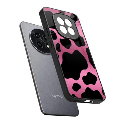 Black Pink Swirl sleek oppo f29 pro 5g cover with tempered glass back and TPU edges