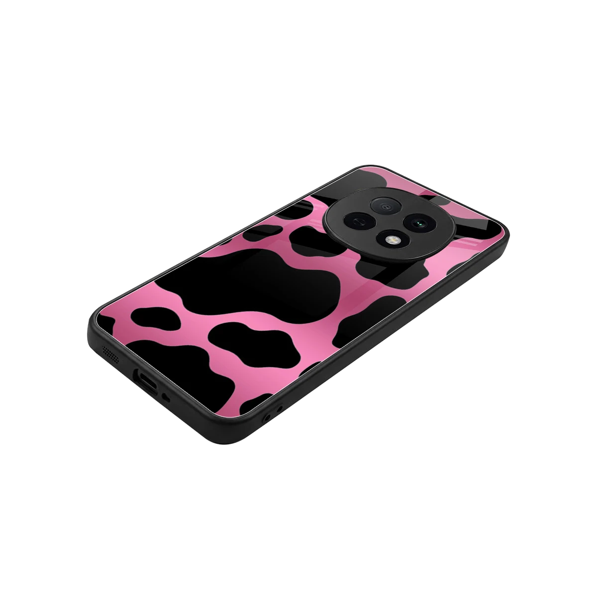Black Pink Swirl stylish phone case for oppo f29 pro 5g | glossy glass and slim fit
