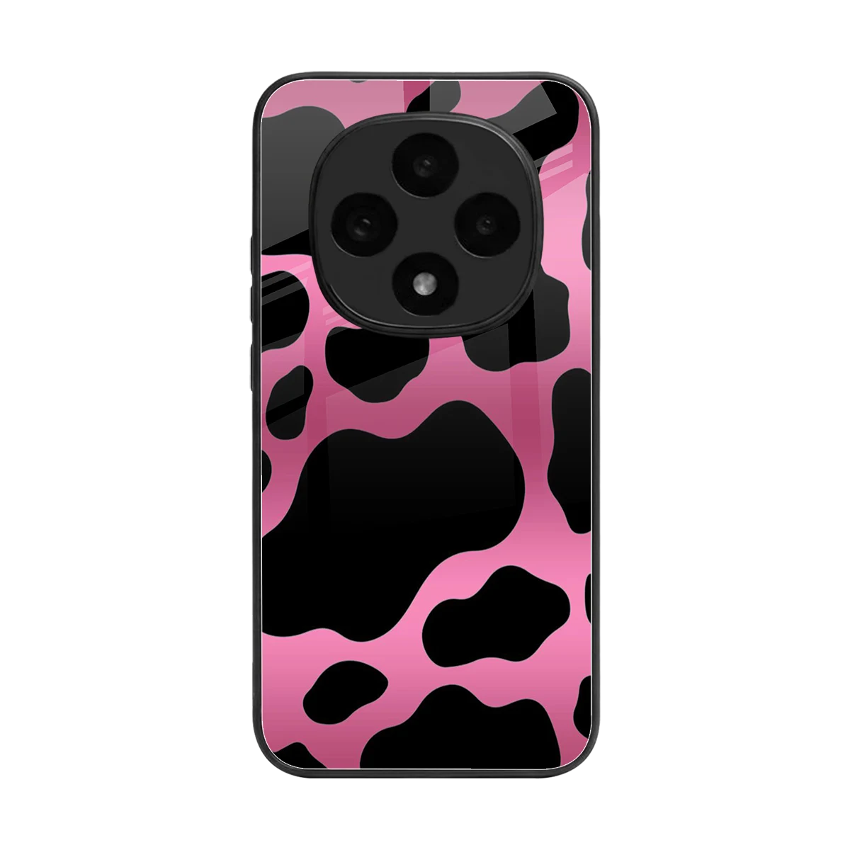 Black Pink Swirl back phone cover | glass case for oppo f31 pro 5g