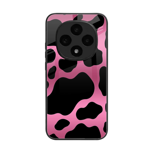 Black Pink Swirl back phone cover | glass case for oppo f31 pro 5g