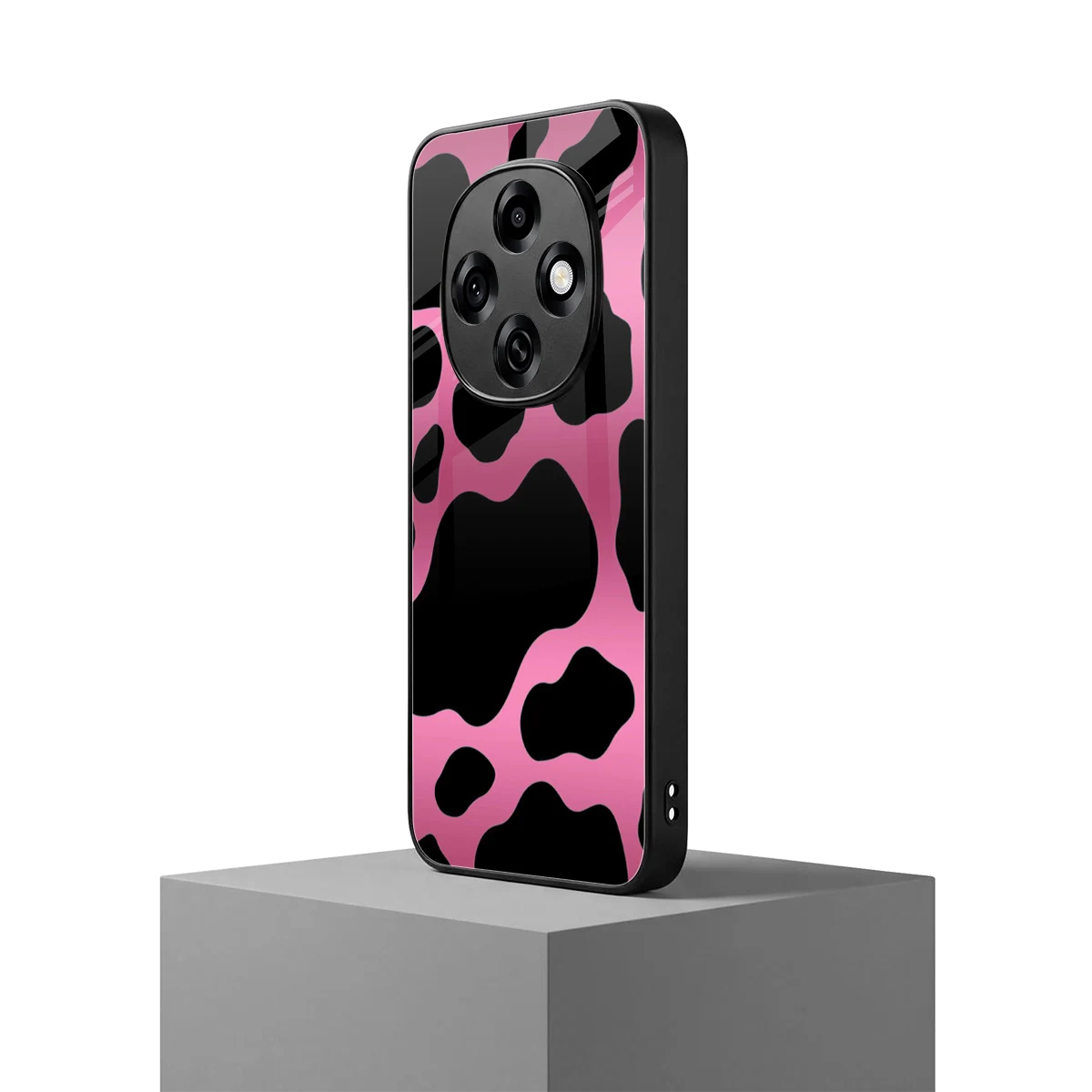 Black Pink Swirl oppo f31 pro 5g mobile cover | shockproof glass phone case
