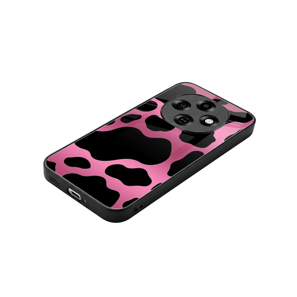 Black Pink Swirl stylish phone case for oppo f31 pro 5g | glossy glass and slim fit