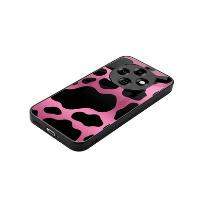 Black Pink Swirl stylish phone case for oppo f31 pro 5g | glossy glass and slim fit