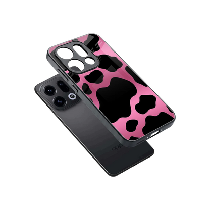 Black Pink Swirl sleek oppo find x9 cover with tempered glass back and TPU edges