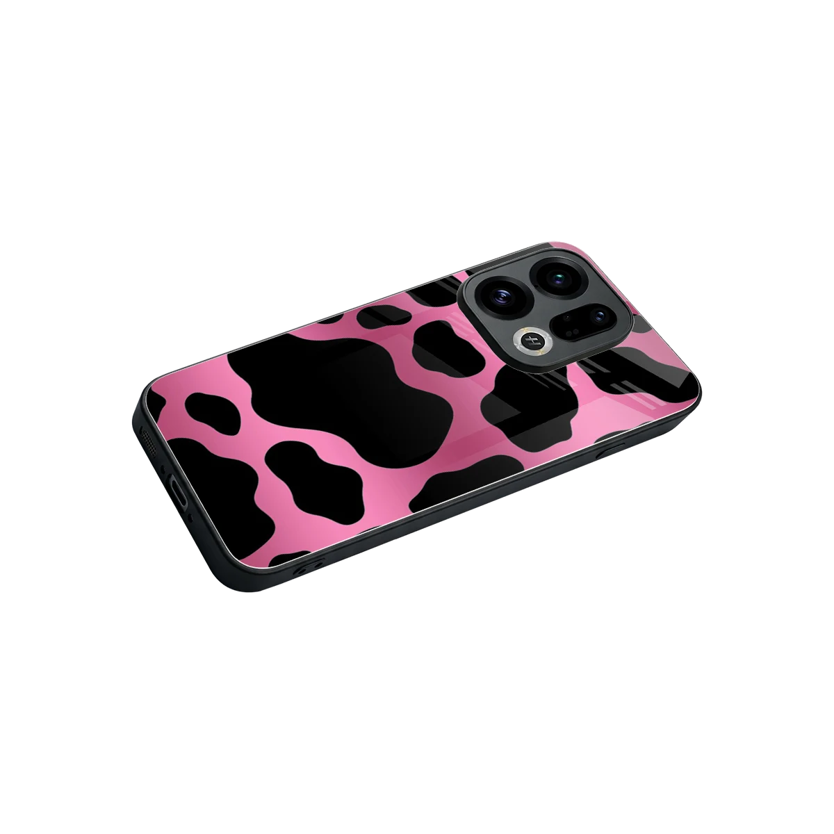 Black Pink Swirl stylish phone case for oppo find x9 | glossy glass and slim fit