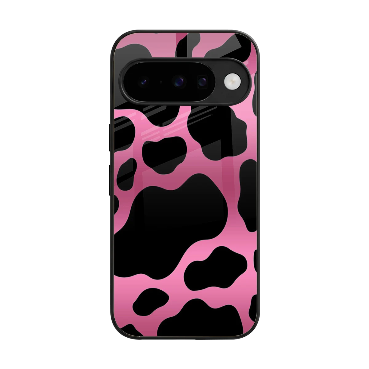 Black Pink Swirl back phone cover | glass case for google pixel 10