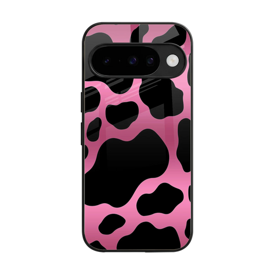 Black Pink Swirl back phone cover | glass case for google pixel 10