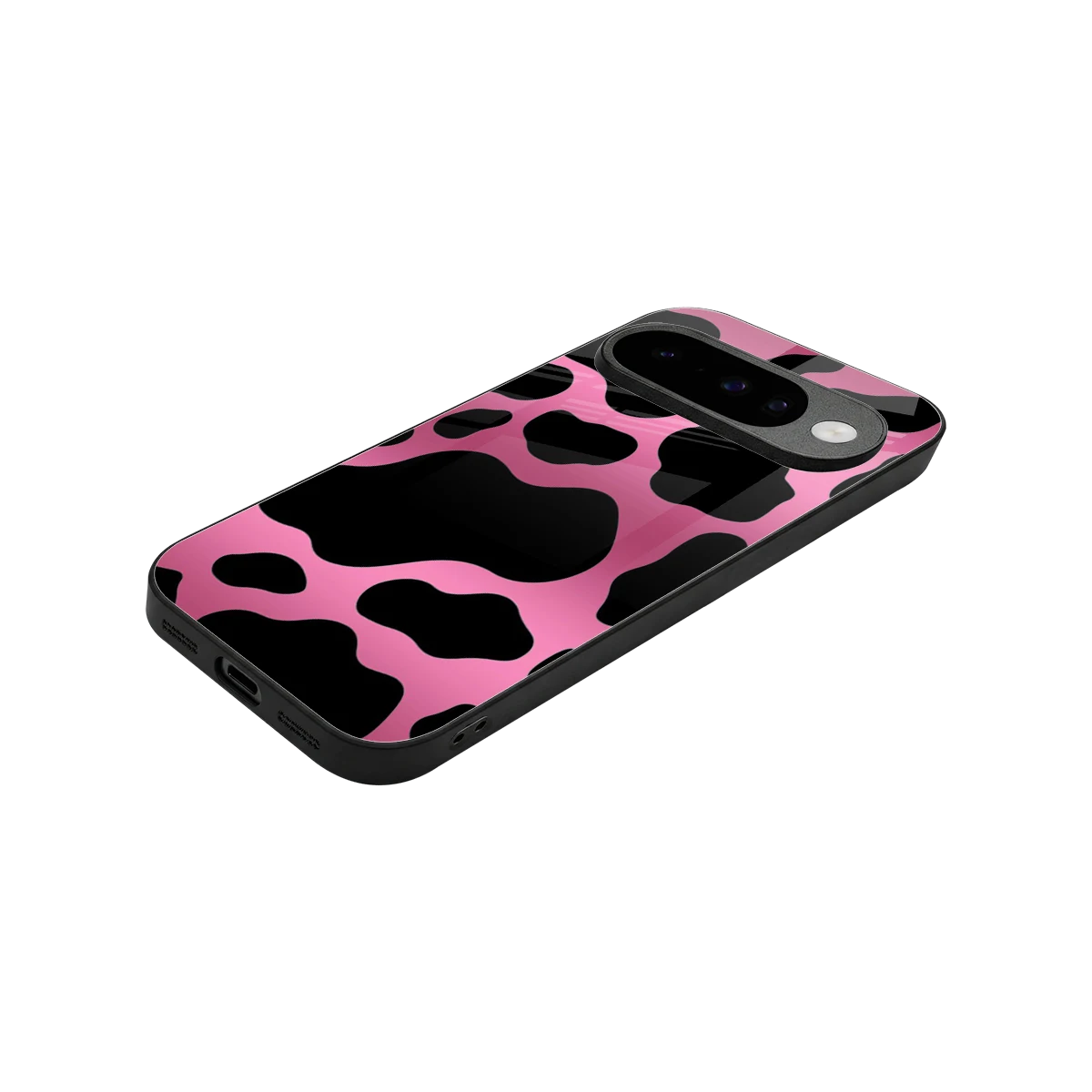 Black Pink Swirl stylish phone case for google pixel 10 | glossy glass and slim fit