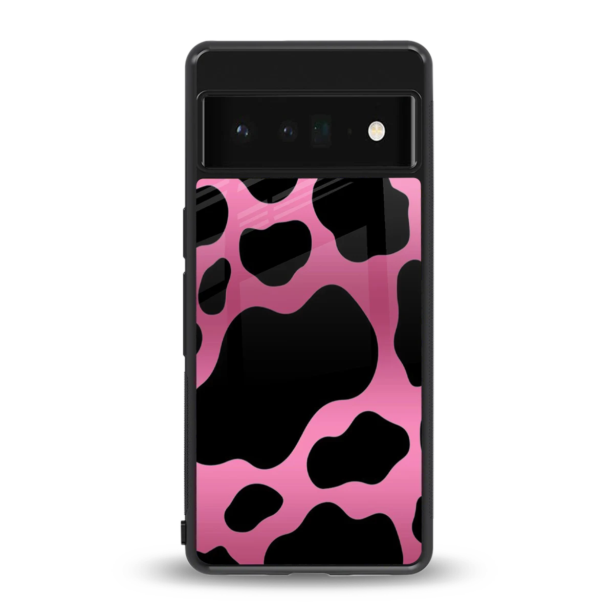 Black Pink Swirl back phone cover | glass case for google pixel 6 pro
