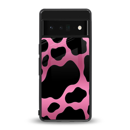 Black Pink Swirl back phone cover | glass case for google pixel 6 pro