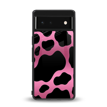 Black Pink Swirl back phone cover | glass case for google pixel 6a