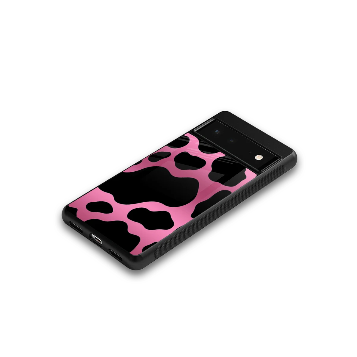 Black Pink Swirl google pixel 6a mobile cover | shockproof glass phone case