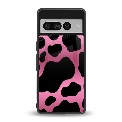 Black Pink Swirl back phone cover | glass case for google pixel 7 pro