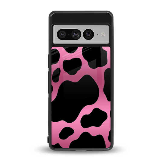 Black Pink Swirl back phone cover | glass case for google pixel 7 pro