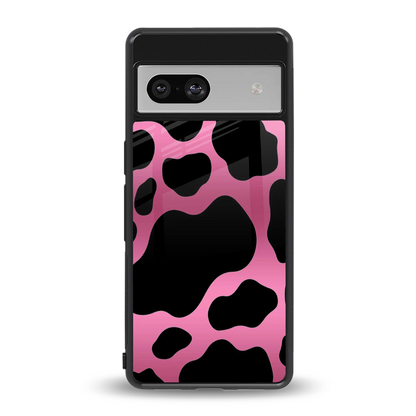 Black Pink Swirl back phone cover | glass case for google pixel 7